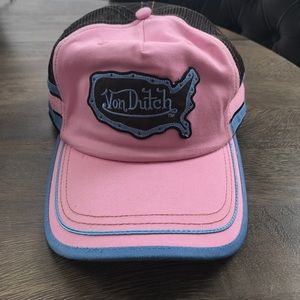 Pink / brown / blue Von Dutch hat