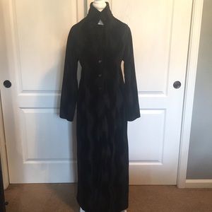 Sense Black Velvet Long Coat