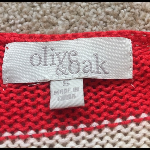 NWOT orange and white sweater. - Picture 4 of 4