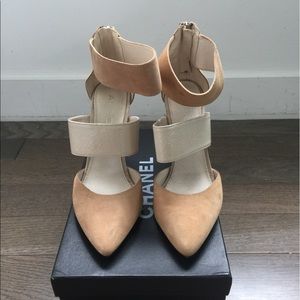 Aldo Triple-band Nude Heels