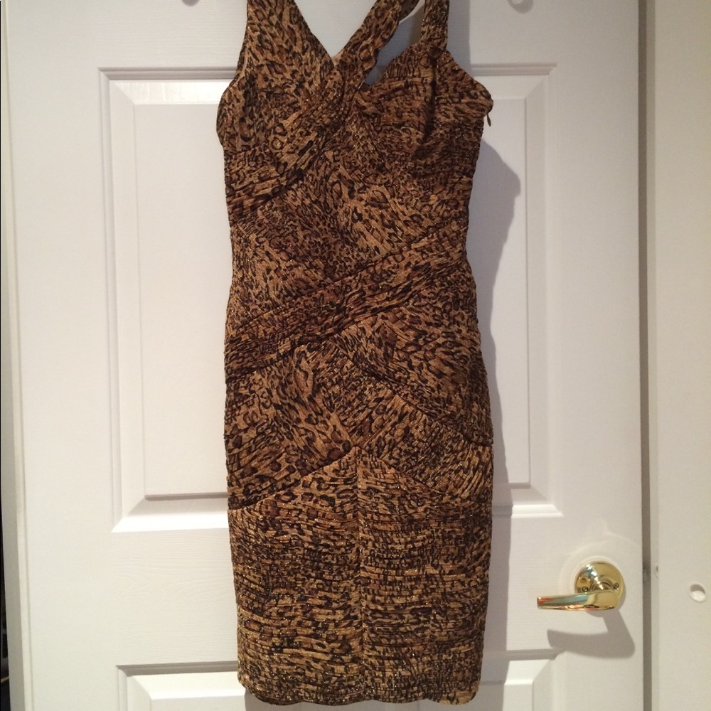 Sue Wong Leopard Print Dress