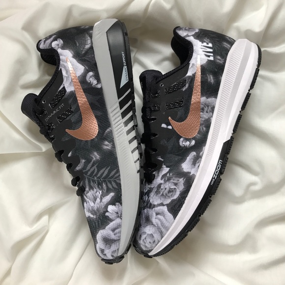 white nike with rose gold swoosh