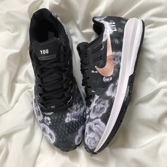 white nike with rose gold swoosh