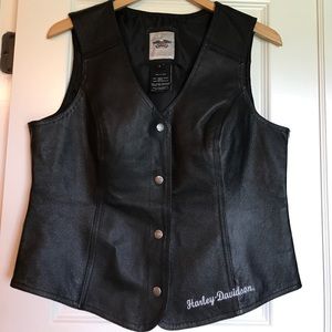Harley Davison leather vest L EUC