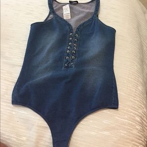 Bebe denim bodysuit