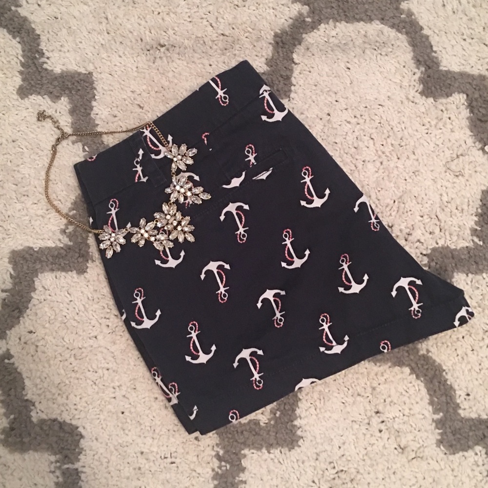 J. Crew Navy Anchor Chino Shorts