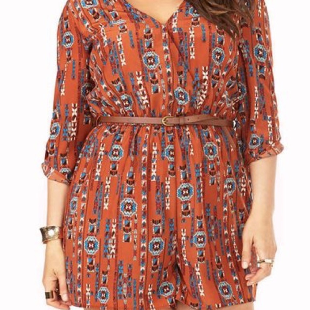 NW Rust-Colored Aztec Romper