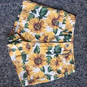high waisted sunflower shorts