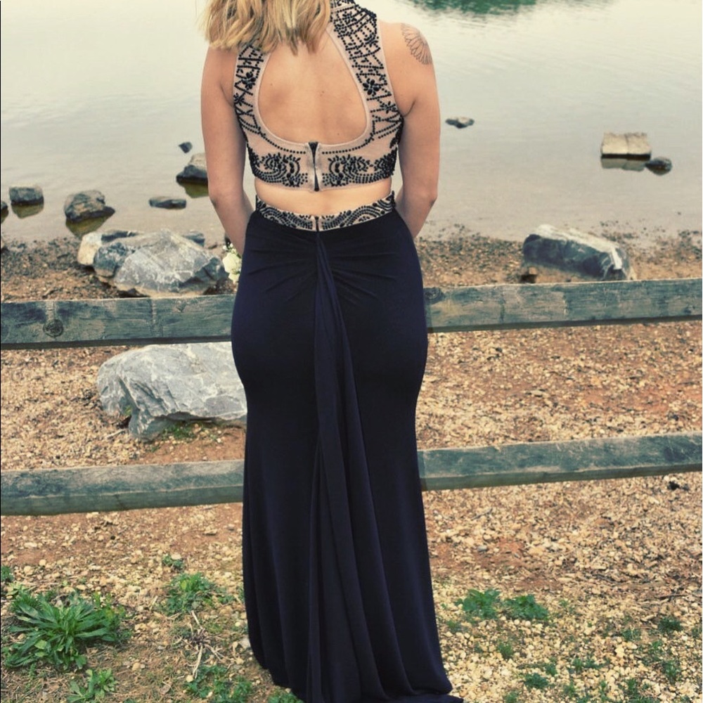 Prom dress, beaded, 2 piece