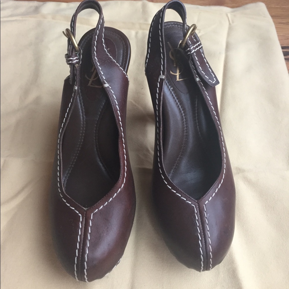 YSL Leather Platform Sandal