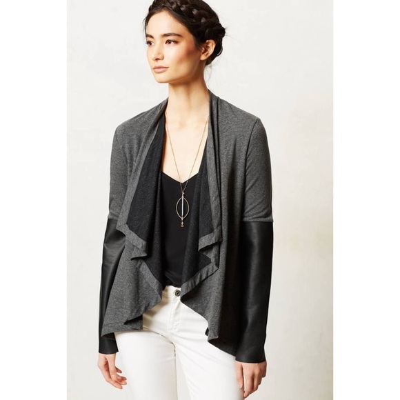 Anthropologie Sweaters - Anthropologie. Bordeaux Cardigan. Gray + black.