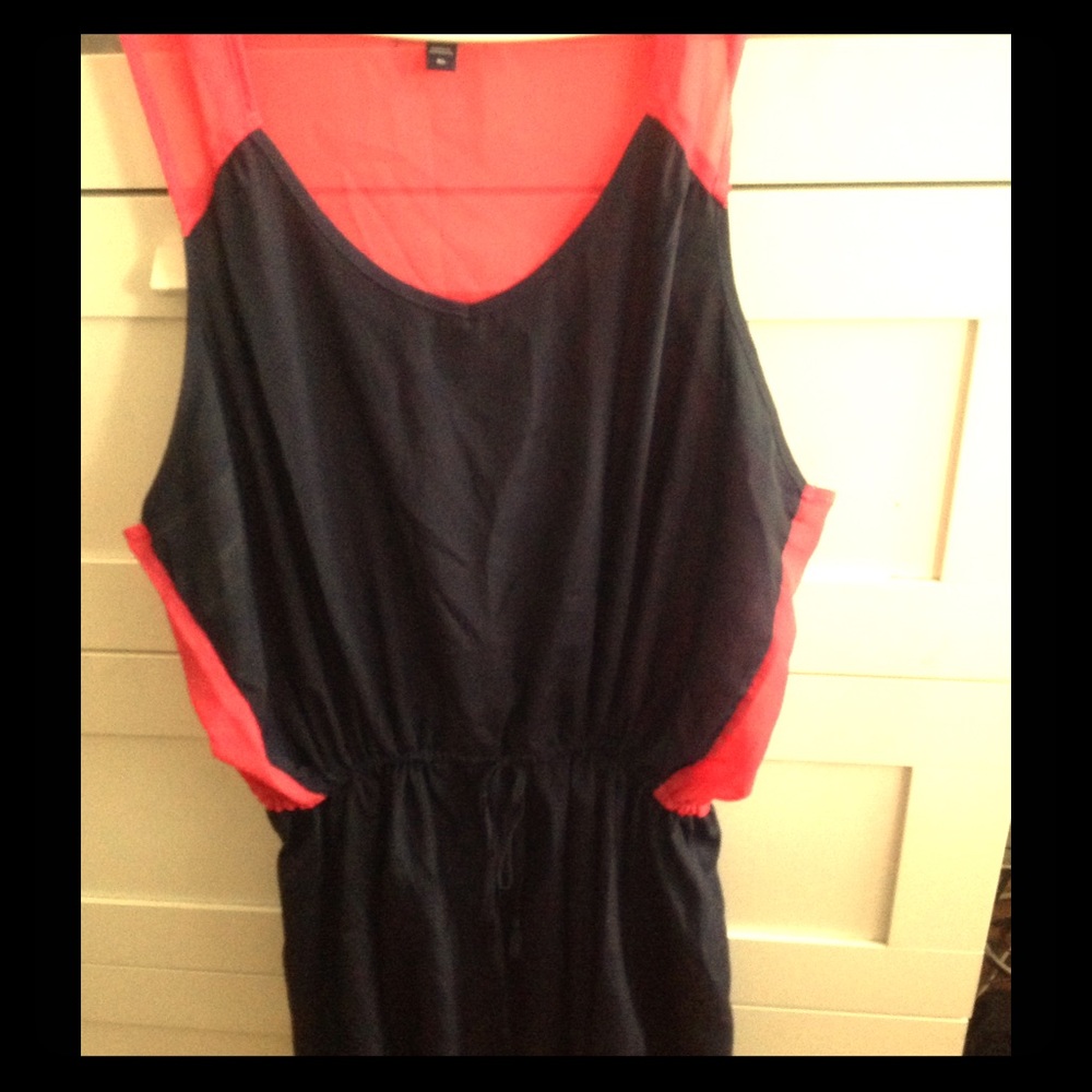 Gap dress Navy/ Coral Pink color