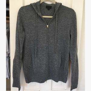 J. Crew Italian Cashmere Zip-Front Hoodie
