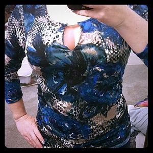 Printed 3/4 sleeve top