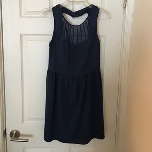 Blue open back dress