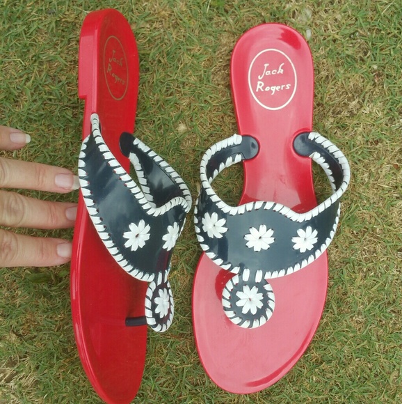 Jack Rogers Red & Blue Size 8 Sandals EUC - Picture 2 of 5