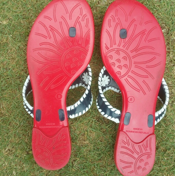 Jack Rogers Red & Blue Size 8 Sandals EUC - Picture 3 of 5