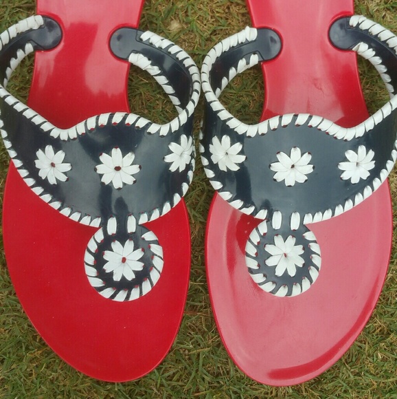 Jack Rogers Red & Blue Size 8 Sandals EUC - Picture 4 of 5