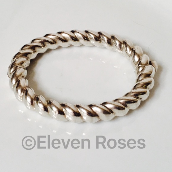 Tiffany & Co. Sterling Hinged Twist 10mm Bangle - Picture 2 of 8