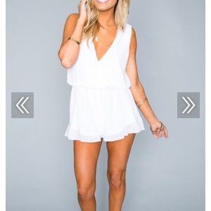 Show Me Your Mumu white chiffon Romper