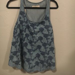Abercrombie denim embroidered tank