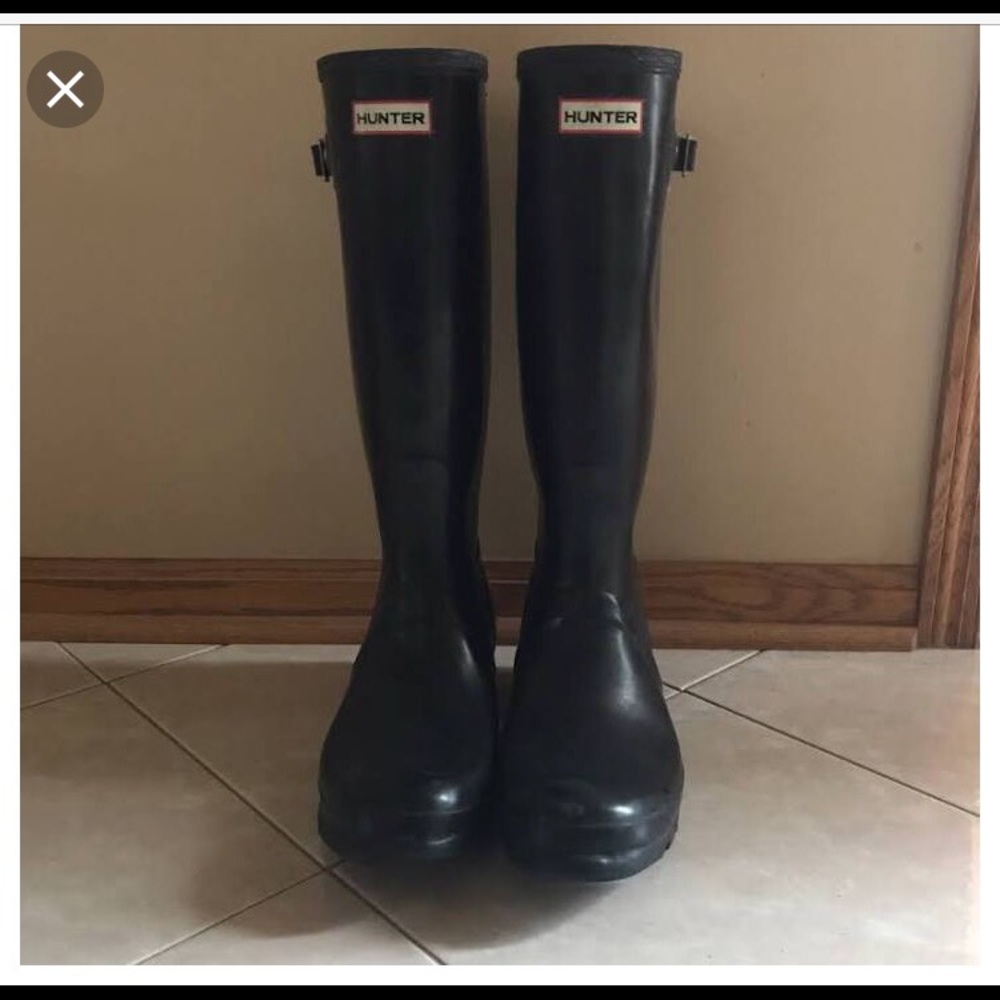 Tall Black Hunter Rain Boots