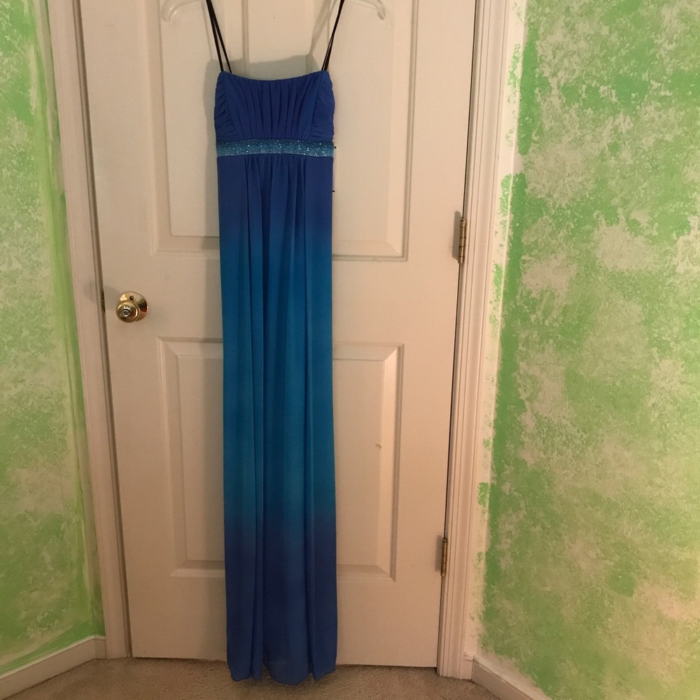 Long beautiful blue dress