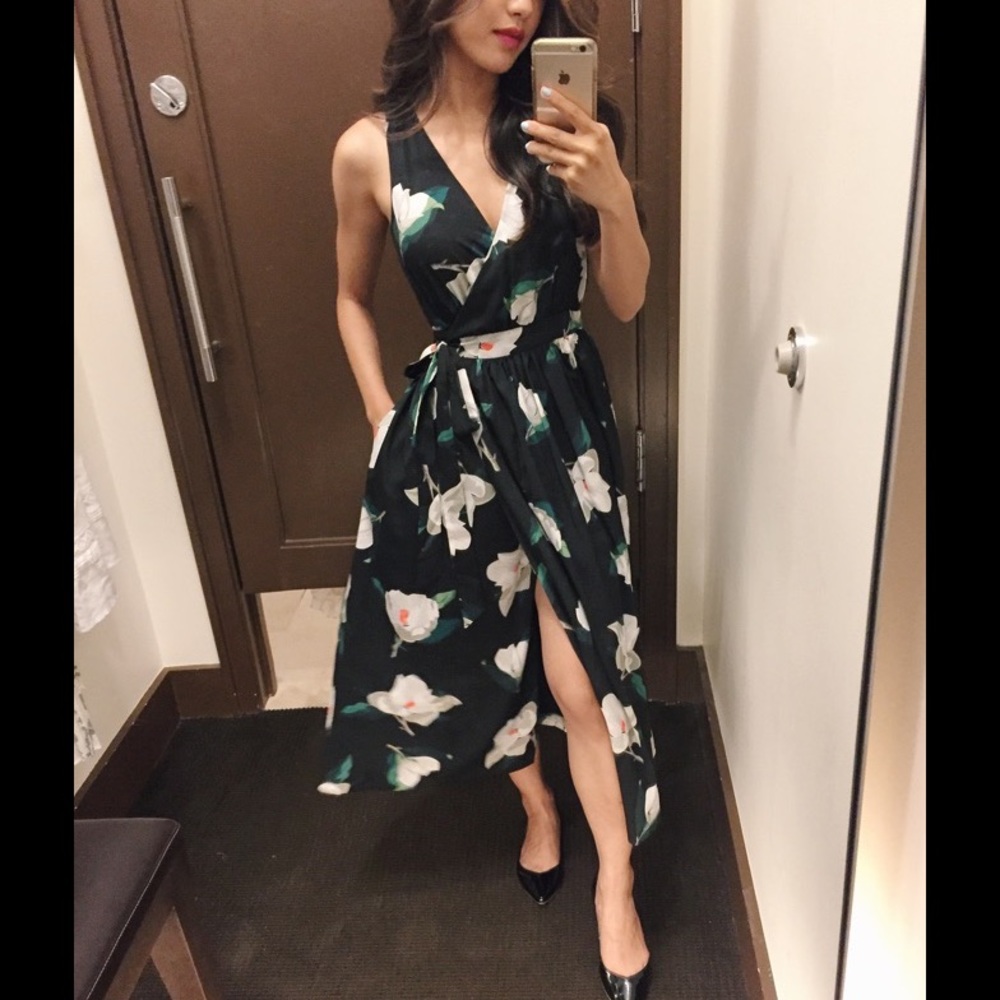 Black Floral Banana Republic Dress