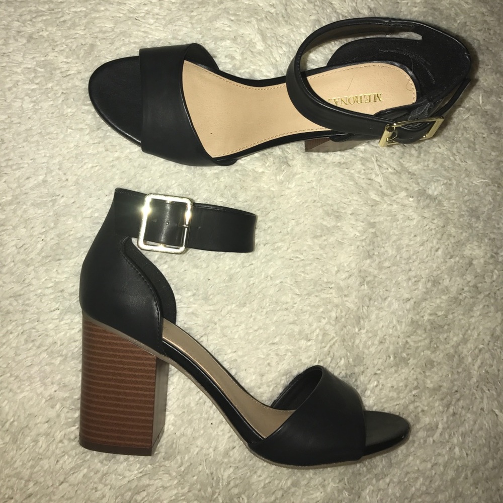 Black Merona Sandals 3.5" Heel