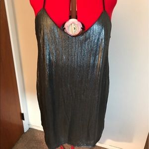 Simply Be silver slip dress
