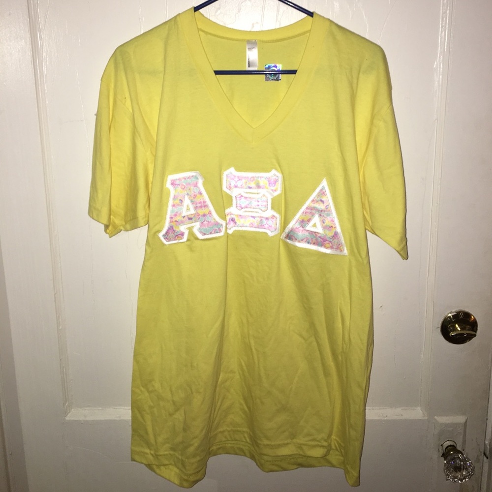 Alpha Xi Delta sew on letter shirt