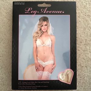 Lace Halter Bra Top with matching Brazilian Panty