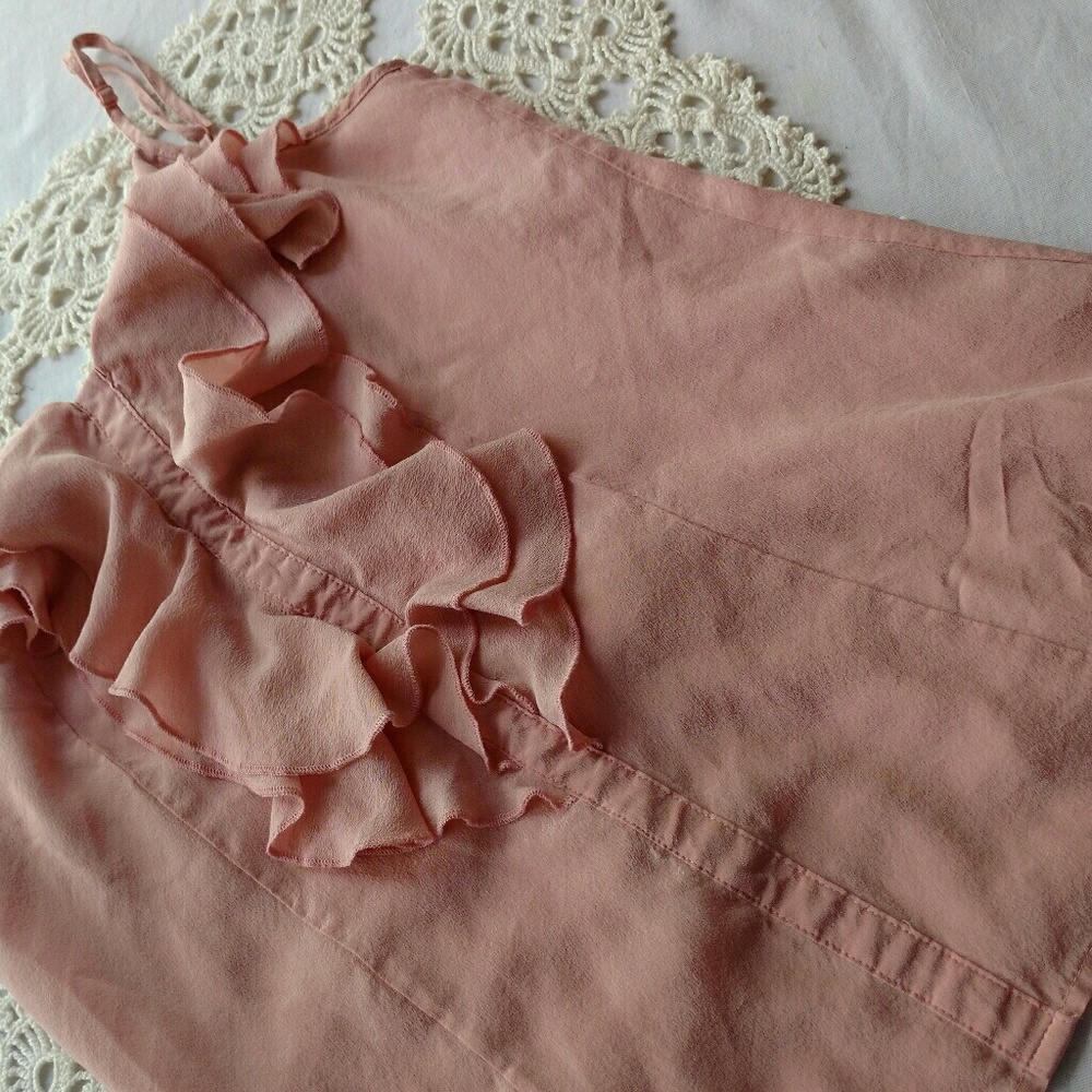 RUE 21 Riffled Front Zippered Back Spaghetti Strap