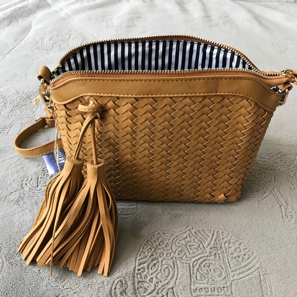 Artisan NY mustard crossbody bag