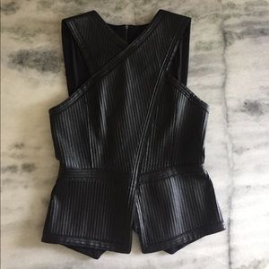 *NEVER WORN* BCBG Peplum leather top