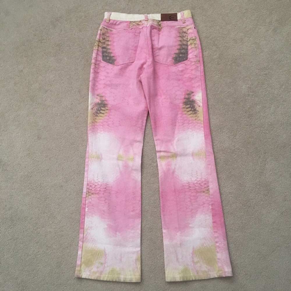 Just Cavalli🐍Pink Cotton Snakeprint Jeans - Picture 2 of 5