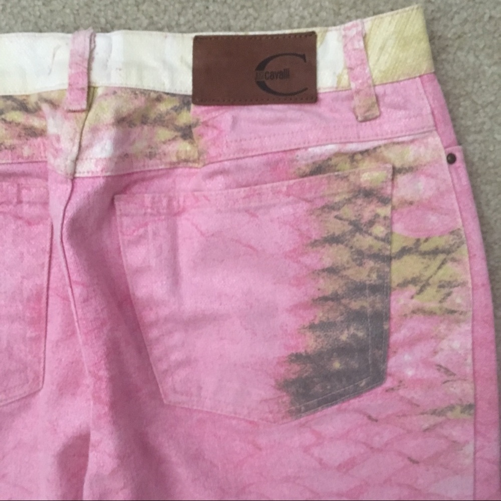 Just Cavalli🐍Pink Cotton Snakeprint Jeans - Picture 3 of 5