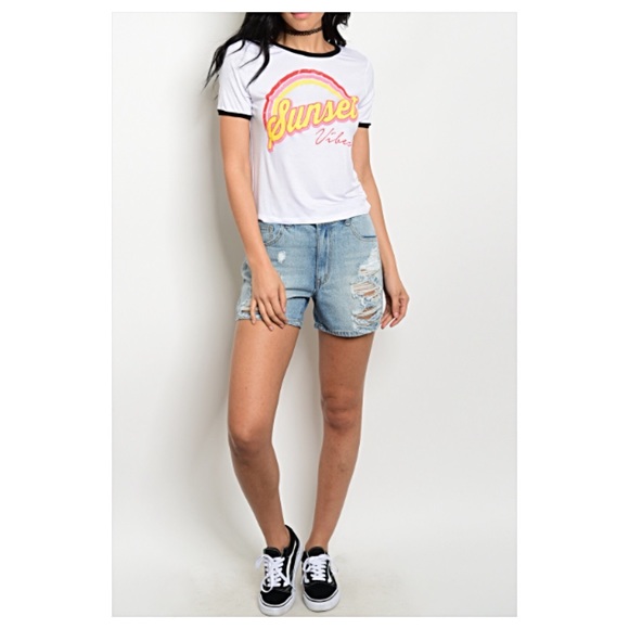 Distressed Denim Jean Shorts XS/S NWT - Picture 8 of 8