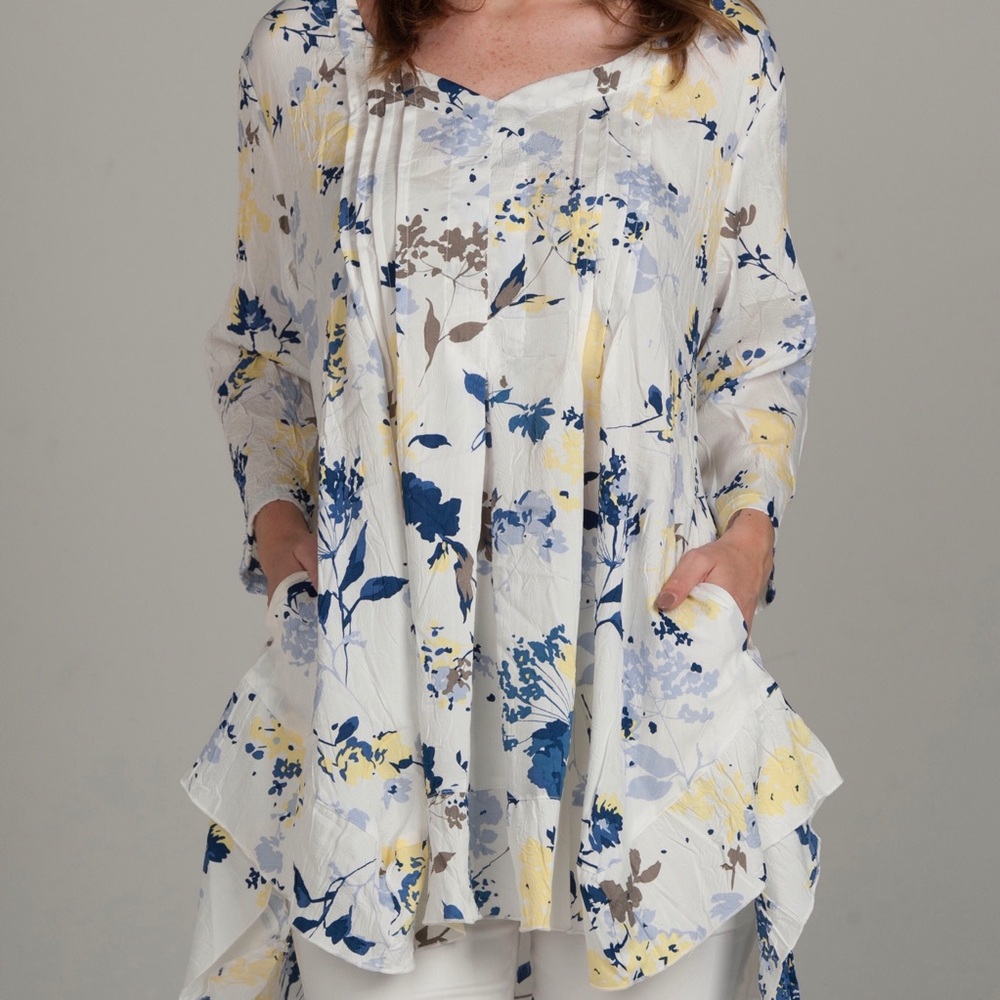 V-Neck Tunic with Tucks