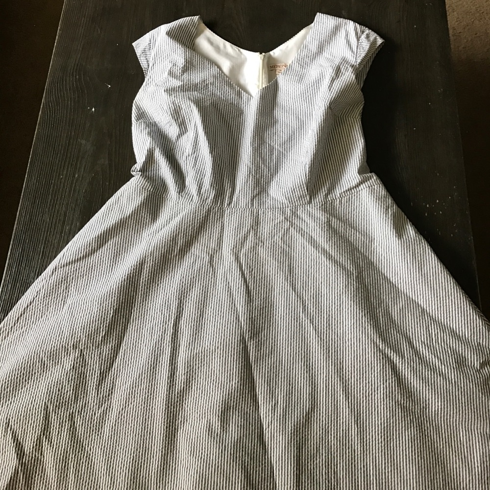 Seersucker tea length dress