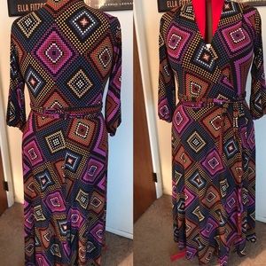Rue 107 Disco Print Wrap Maxi