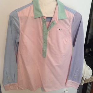 Multi colored crew collar