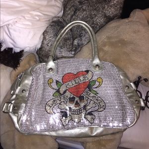 Silver ed hardy bag