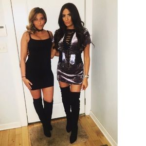 Silver Velvet Tshirt Dress