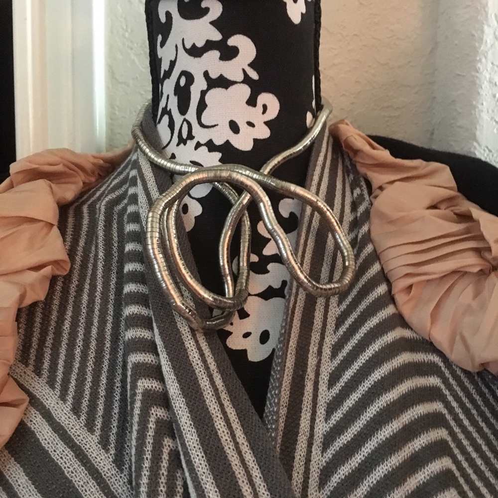 Sculptural Silver Necklace or Bracelet