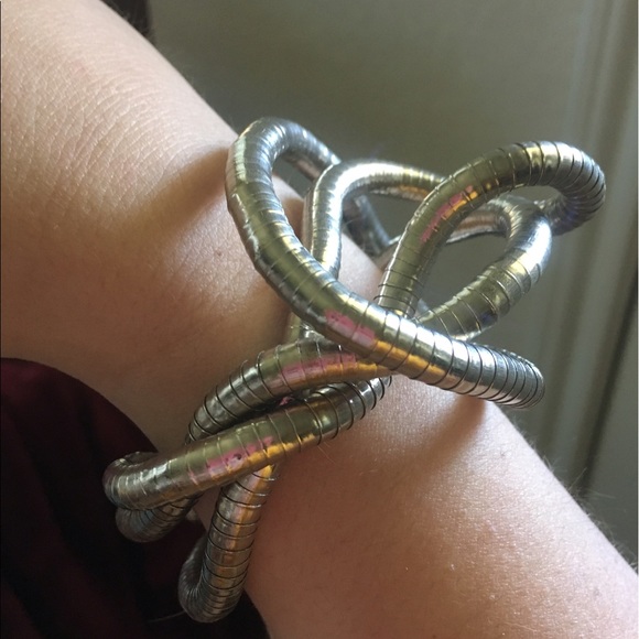 Sculptural Silver Necklace or Bracelet - Picture 2 of 4