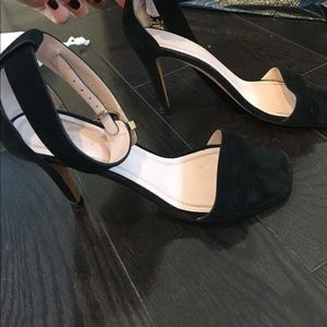 Celine black suede kitten heel