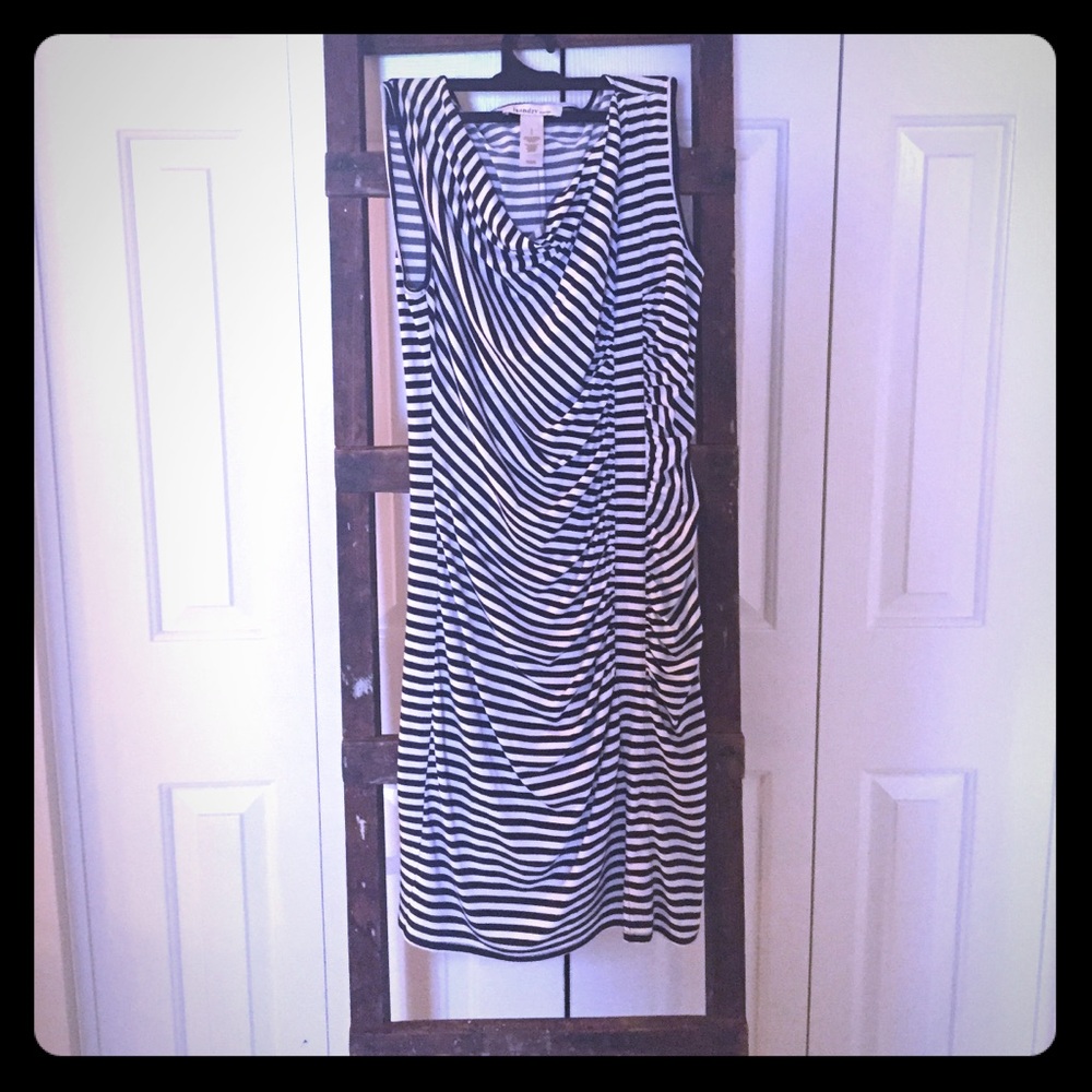 Laundry (size 6) navy/white striped dress.