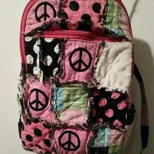 A patch work backpack