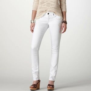 American Eagle White Skinny Jeans w Embroidery 2